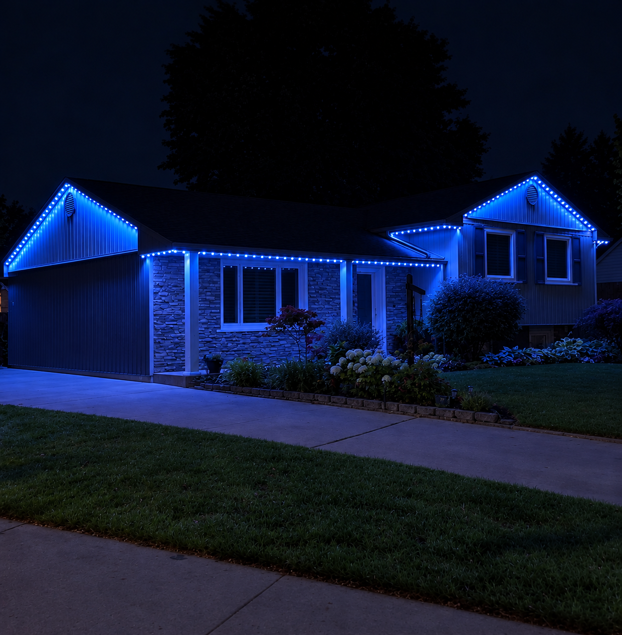 Blue LED Modern Home