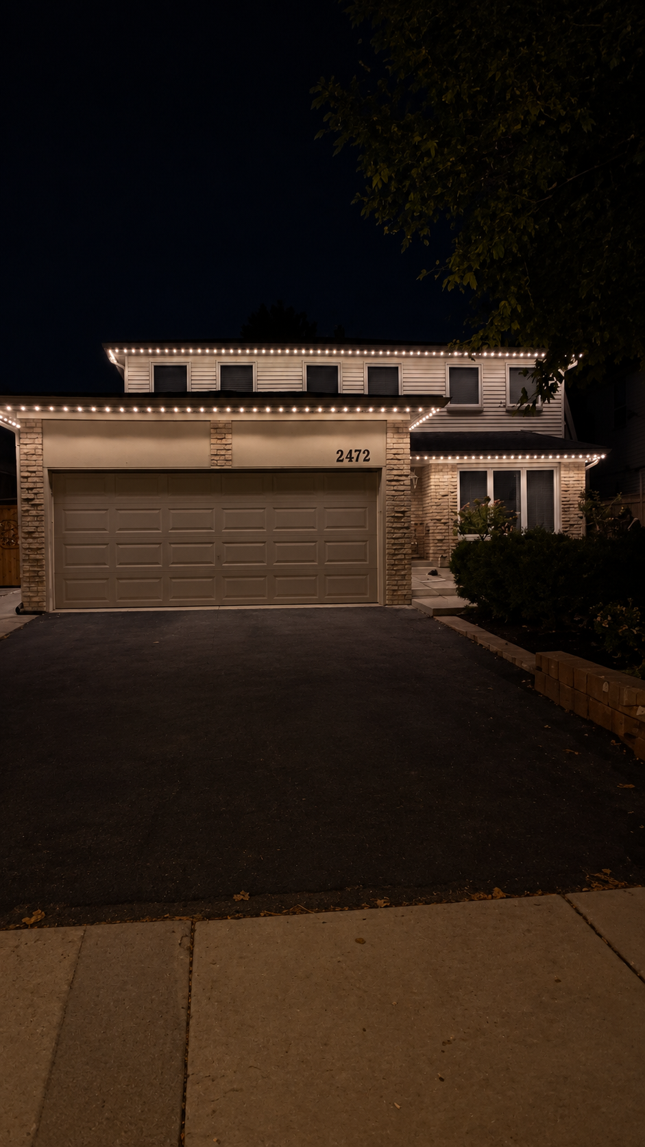 Brick Home — Night